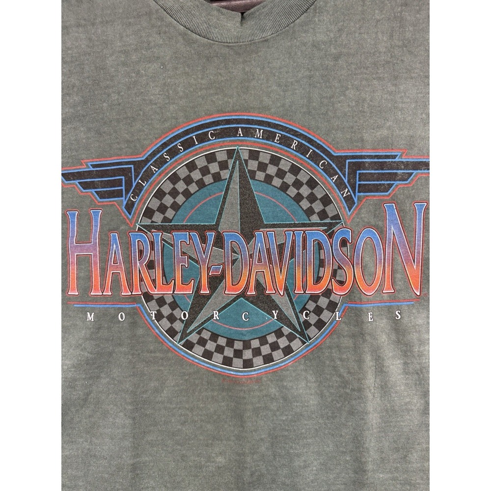 Vintage 1992 Harley Davidson Tomahawk WI T Shirt XL USA Motorcycle Biker Tee - Picture 3 of 7